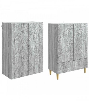 vidaXL Cabinet Set 2 pcs Grey Sonoma Engineered Wood