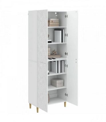 vidaXL Cabinet Set 2 pcs High Gloss White Engineered Wood
