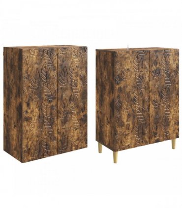 vidaXL Cabinet Set 2 pcs Smoked Oak Engineered Wood