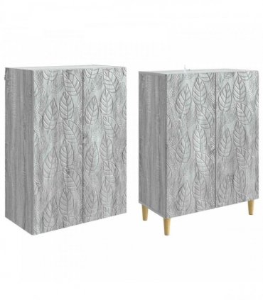 vidaXL Cabinet Set 2 pcs Grey Sonoma Engineered Wood