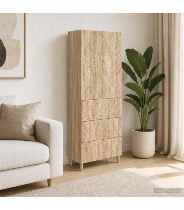 vidaXL Cabinet Set 2 pcs 66 x 34.5 x 90 cm Engineered Wood Sonoma Oak
