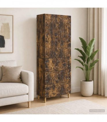 vidaXL Cabinet Set 2 pcs 66 x 34.5 x 90 cm Engineered Wood Smoked Oak