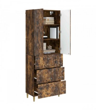 vidaXL Cabinet Set 2 pcs 66 x 34.5 x 90 cm Engineered Wood Smoked Oak