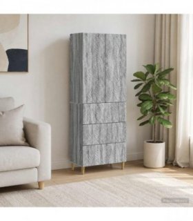 vidaXL Cabinet Set 2 pcs 66 x 34.5 x 90 cm Engineered Wood Grey Sonoma