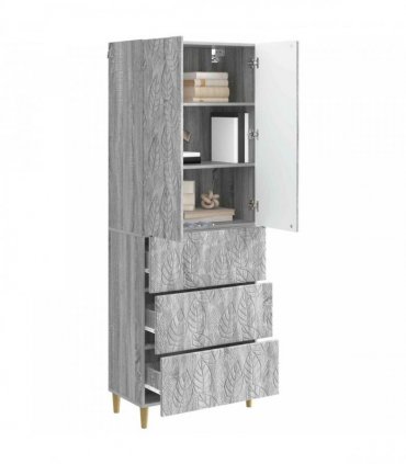 vidaXL Cabinet Set 2 pcs 66 x 34.5 x 90 cm Engineered Wood Grey Sonoma