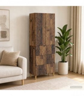 vidaXL Cabinet Set 2 pcs 66 x 34.5 x 90 cm Engineered Wood Old Wood