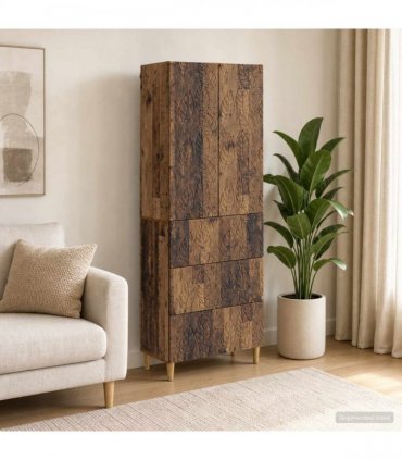vidaXL Cabinet Set 2 pcs 66 x 34.5 x 90 cm Engineered Wood Old Wood