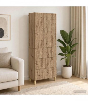 vidaXL Cabinet Set 2 pcs 66 x 34.5 x 90 cm Engineered Wood Artisan Oak