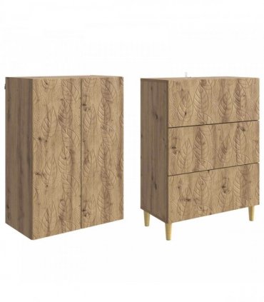 vidaXL Cabinet Set 2 pcs 66 x 34.5 x 90 cm Engineered Wood Artisan Oak
