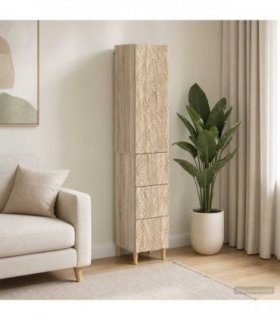 vidaXL Cabinet Set 2 pcs 33 x 34.5 x 90 cm Engineered Wood Sonoma Oak