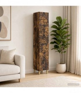 vidaXL Cabinet Set 2 pcs 33 x 34.5 x 90 cm Engineered Wood Smoked Oak