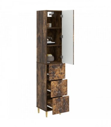 vidaXL Cabinet Set 2 pcs 33 x 34.5 x 90 cm Engineered Wood Smoked Oak