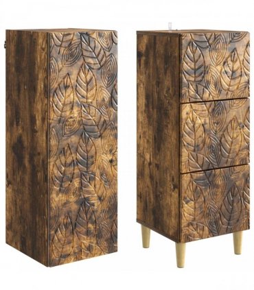 vidaXL Cabinet Set 2 pcs 33 x 34.5 x 90 cm Engineered Wood Smoked Oak