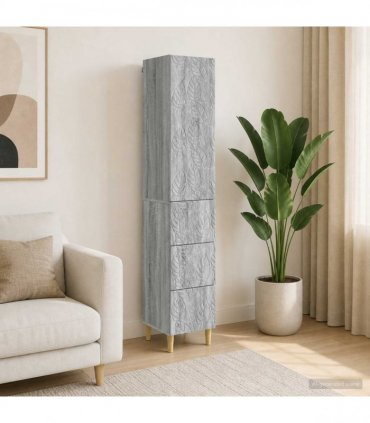 vidaXL Cabinet Set 2 pcs 33 x 34.5 x 90 cm Engineered Wood Grey Sonoma