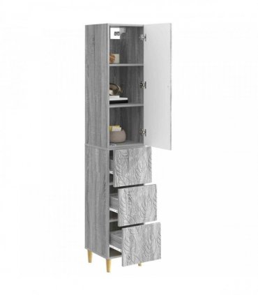 vidaXL Cabinet Set 2 pcs 33 x 34.5 x 90 cm Engineered Wood Grey Sonoma
