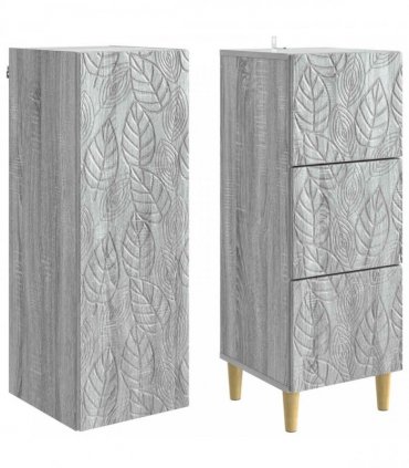 vidaXL Cabinet Set 2 pcs 33 x 34.5 x 90 cm Engineered Wood Grey Sonoma