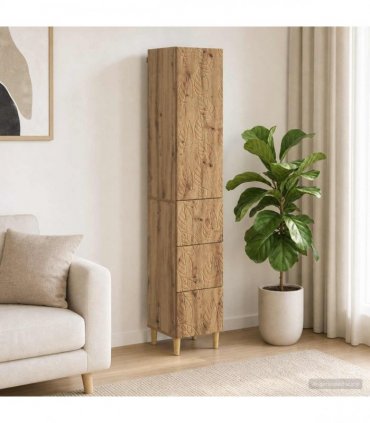 vidaXL Cabinet Set 2 pcs 33 x 34.5 x 90 cm Engineered Wood Artisan Oak
