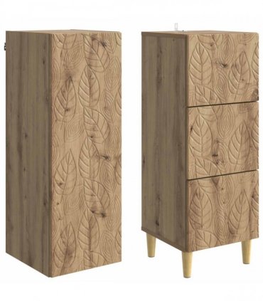 vidaXL Cabinet Set 2 pcs 33 x 34.5 x 90 cm Engineered Wood Artisan Oak