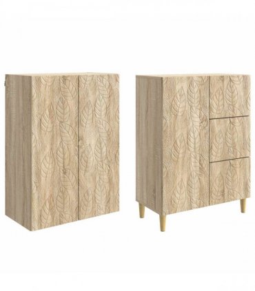 vidaXL Cabinet Set 2 pcs Sonoma Oak 66 x 34.5 x 90 cm Engineered Wood