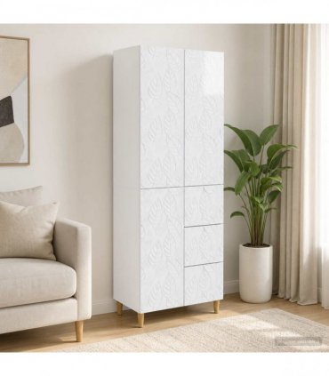 vidaXL Cabinet Set 2 pcs High Gloss White 66 x 34.5 x 90 cm