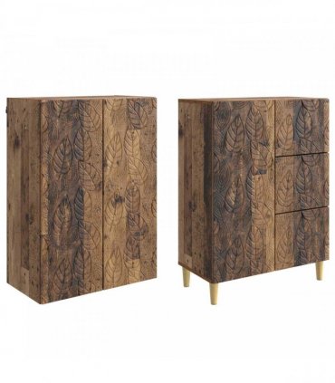 vidaXL Cabinet Set 2 pcs Old Wood 66 x 34.5 x 90 cm Engineered Wood