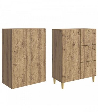 vidaXL Cabinet Set 2 pcs Artisan Oak 66 x 34.5 x 90 cm Engineered Wood