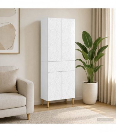 vidaXL Cabinet Set 2 pcs High Gloss White Engineered Wood