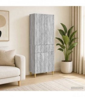 vidaXL Cabinet Set 2 pcs Grey Sonoma Engineered Wood