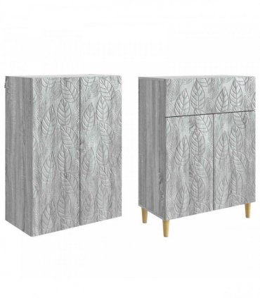 vidaXL Cabinet Set 2 pcs Grey Sonoma Engineered Wood