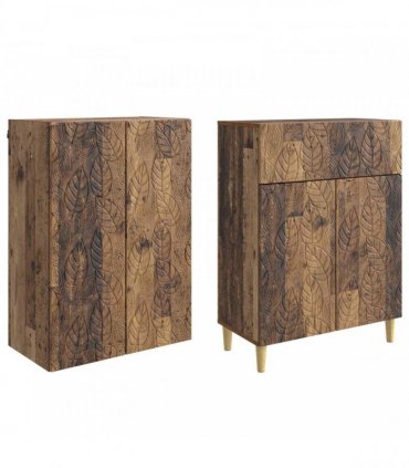vidaXL Cabinet Set 2 pcs Old Wood Engineered Wood