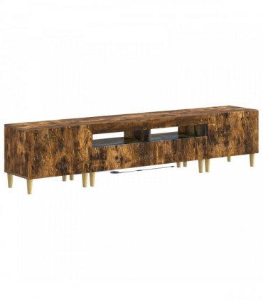 vidaXL 3 Piece LED TV Cabinet DELFT Smoked Oak Engineered Wood