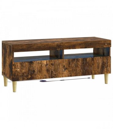 vidaXL 3 Piece LED TV Cabinet DELFT Smoked Oak Engineered Wood