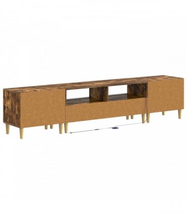 vidaXL 3 Piece LED TV Cabinet DELFT Smoked Oak Engineered Wood