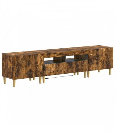 vidaXL 3 Piece LED TV Cabinet DELFT Smoked Oak Engineered Wood