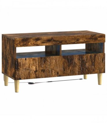 vidaXL 3 Piece LED TV Cabinet DELFT Smoked Oak Engineered Wood