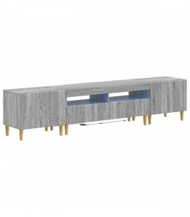 vidaXL 3 Piece LED TV Cabinet DELFT Grey Sonoma Engineered Wood