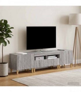 vidaXL 3 Piece LED TV Cabinet DELFT Grey Sonoma Engineered Wood