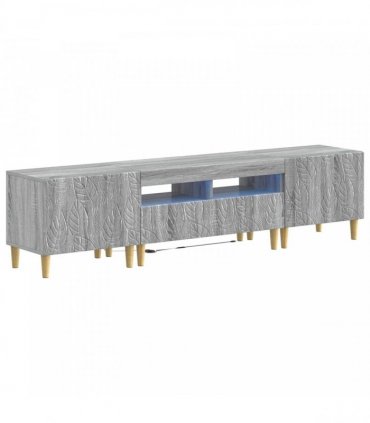 vidaXL 3 Piece LED TV Cabinet DELFT Grey Sonoma Engineered Wood