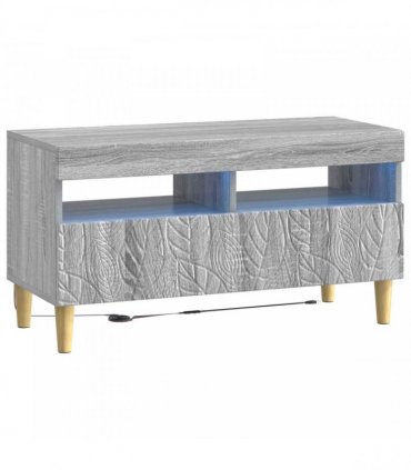 vidaXL 3 Piece LED TV Cabinet DELFT Grey Sonoma Engineered Wood