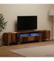 vidaXL 3 Piece LED TV Cabinet DELFT Old Wood Engineered Wood