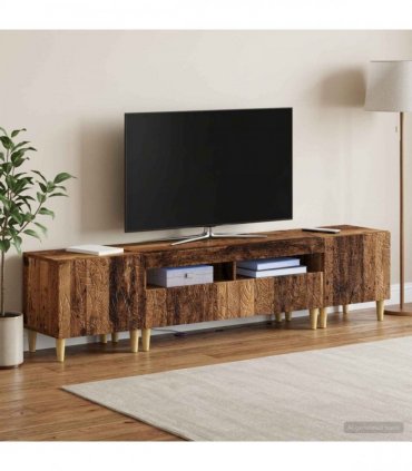 vidaXL 3 Piece LED TV Cabinet DELFT Old Wood Engineered Wood