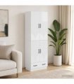 vidaXL Cabinet Set 2 pcs High Gloss White Engineered Wood