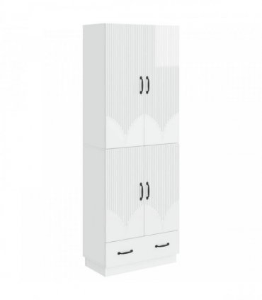 vidaXL Cabinet Set 2 pcs High Gloss White Engineered Wood