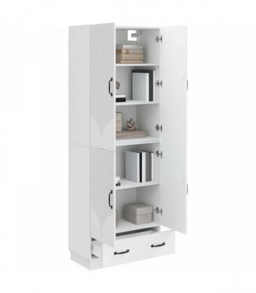 vidaXL Cabinet Set 2 pcs High Gloss White Engineered Wood