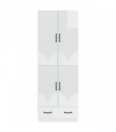 vidaXL Cabinet Set 2 pcs High Gloss White Engineered Wood