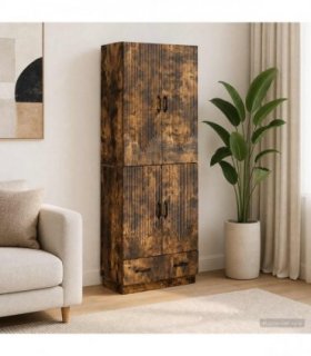 vidaXL Cabinet Set 2 pcs Smoked Oak Engineered Wood