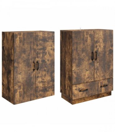 vidaXL Cabinet Set 2 pcs Smoked Oak Engineered Wood