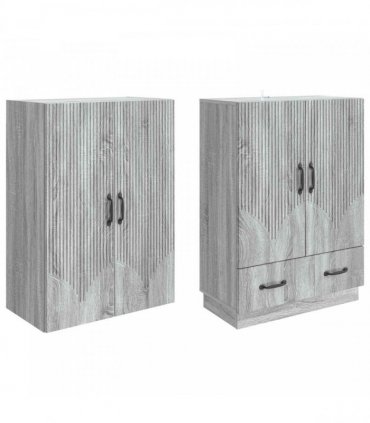 vidaXL Cabinet Set 2 pcs Grey Sonoma Engineered Wood