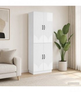vidaXL Cabinet Set 2 pcs High Gloss White Engineered Wood