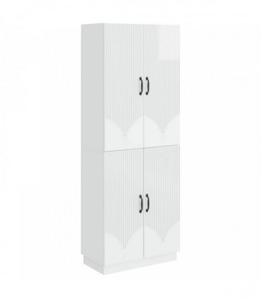 vidaXL Cabinet Set 2 pcs High Gloss White Engineered Wood